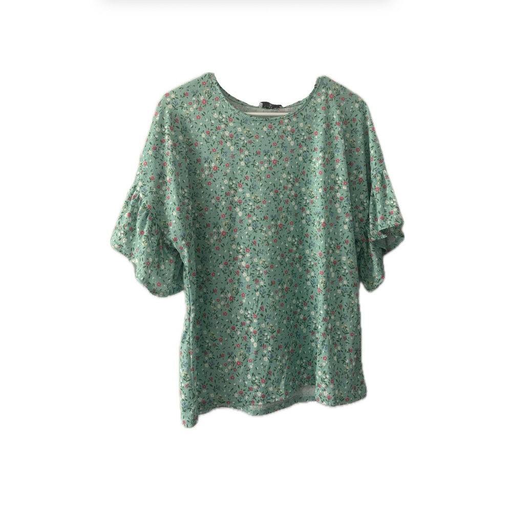 Papaya Blue and Green Sequin Blouse